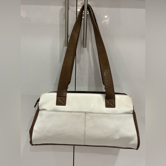 Y2K Italian Design Brown Shoulder Bag Faux Leather Spacious Everyday Handbag - Picture 4 of 12